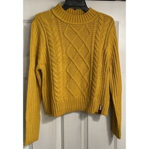 Vintage 90's Tommy Jeans Hilfiger Women's Gold Cable Knit Sweater Sz Large‎
